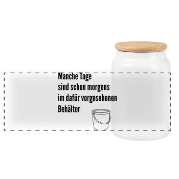 Une journée dans le seau - Boîte à biscuits avec couvercle en bois - blanc - Devant