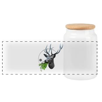 Un cerf vomit des coronavirus - Boîte à biscuits avec couvercle en bois - blanc - Devant