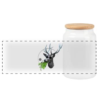 Brise-lames Hirsch - Boîte à biscuits avec couvercle en bois - blanc - Devant