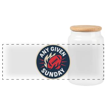 Any Given Sunday – Retro Football Badge - Panoramic Cookie Jar with Wooden Lid - white - Front