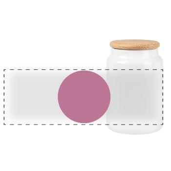 Abstract color games in magenta pink - Panoramic Cookie Jar with Wooden Lid - white - Front