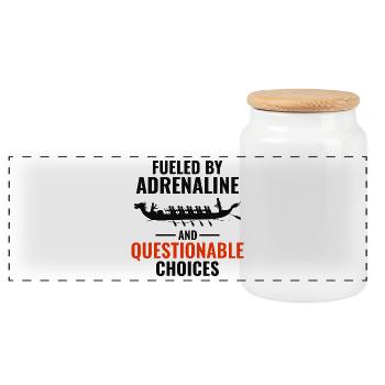 Alimenté par des choix d’adrénaline - Boîte à biscuits avec couvercle en bois - blanc - Devant