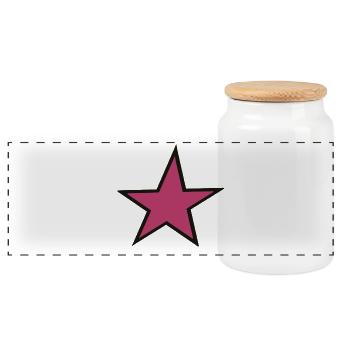 Pink Star Design for Creative Clothing - Panoramic Cookie Jar with Wooden Lid - white - Front