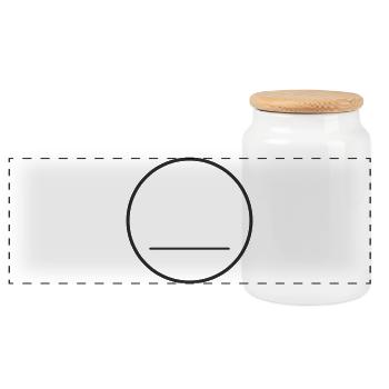 Abstract Face - Panoramic Cookie Jar with Wooden Lid - white - Front