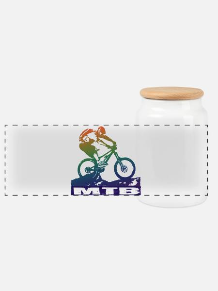 MTB - Panorama Keksdose mit Holzdeckel - Weiß