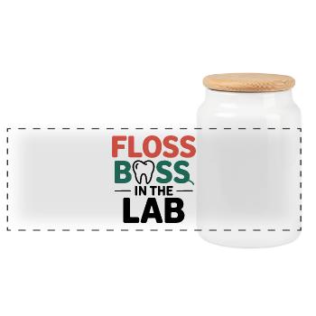 Technicien de laboratoire dentaire Art - Boîte à biscuits avec couvercle en bois - blanc - Devant