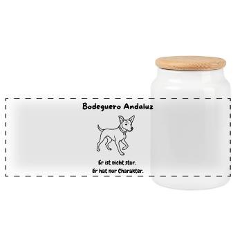 Motif Bodeguero moderne et minimaliste - Boîte à biscuits avec couvercle en bois - blanc - Devant