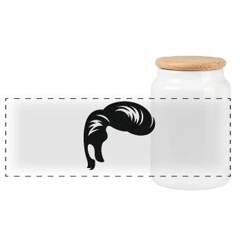 Mop of hair design for statement outfits - Panoramic Cookie Jar with Wooden Lid - white - Front