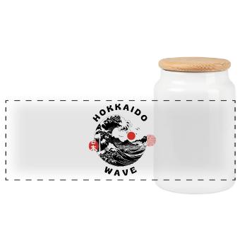Japon Hokkaido - Boîte à biscuits avec couvercle en bois - blanc - Devant