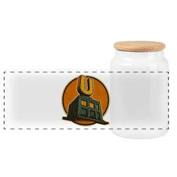 Dortmund U - Boîte à biscuits avec couvercle en bois - blanc - Devant