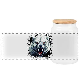 Polar Bear Polar Bear - Panoramic Cookie Jar with Wooden Lid - white - Front