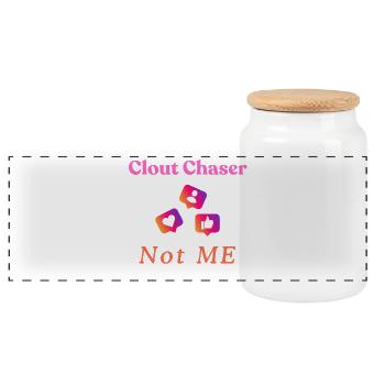 Clout Chasing Social Media Design T-Shirt - Panoramic Cookie Jar with Wooden Lid - white - Front