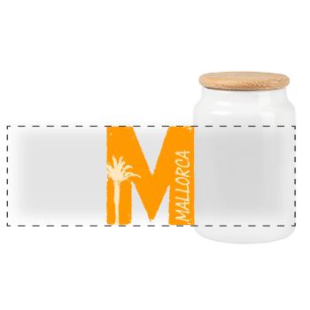 Mallorca Liebe - Panorama Keksdose mit Holzdeckel - Weiß - Vorne