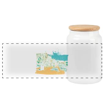 Vue retro de La Croisette de Cannes - Boîte à biscuits avec couvercle en bois - blanc - Devant