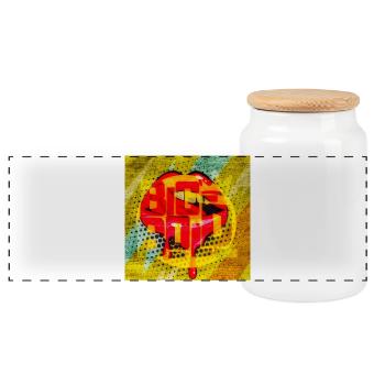 Graffiti Pop Art Sucette - Boîte à biscuits avec couvercle en bois - blanc - Devant