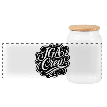 Bachelor Crew Bachelor Party - Panoramic Cookie Jar with Wooden Lid - white - Front