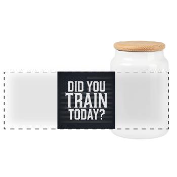 Citation inspirante de motivation pour le fitness - Boîte à biscuits avec couvercle en bois - blanc - Devant