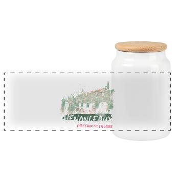 Châteaux de la Loire à Chenonceaux - Boîte à biscuits avec couvercle en bois - blanc - Devant