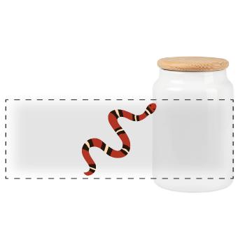 Rusty Kingsnake Illustration - Panoramic Cookie Jar with Wooden Lid - white - Front