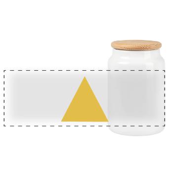 Motif triangle géométrique en or - Boîte à biscuits avec couvercle en bois - blanc - Devant