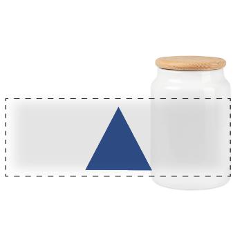 Abstract Blue Triangle Pattern - Panoramic Cookie Jar with Wooden Lid - white - Front