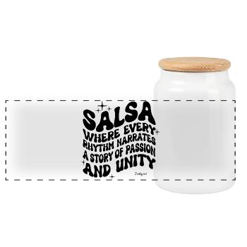 T-shirt pour les amateurs de salsa cubaine - Boîte à biscuits avec couvercle en bois - blanc - Devant