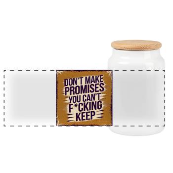 Bold Funny Saying Motivational Quote Design - Panoramic Cookie Jar with Wooden Lid - white - Front