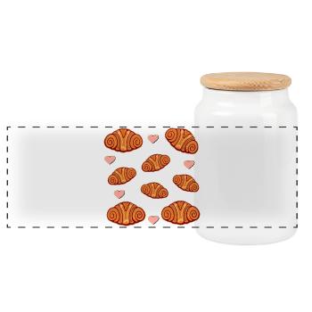 FRANZBRÖTCHEN LOVE HAMBURG SNACK - Panoramic Cookie Jar with Wooden Lid - white - Front