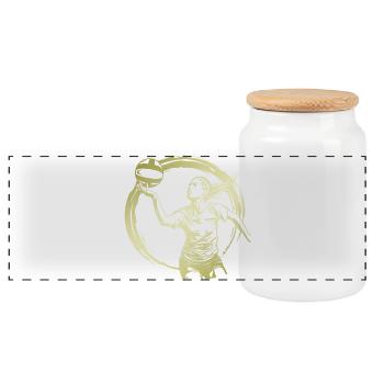 Silhouette de joueur de volley-ball - Boîte à biscuits avec couvercle en bois - blanc - Devant
