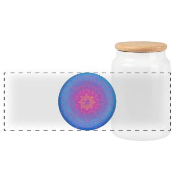 Dreamy mandala in blue-purple - Panoramic Cookie Jar with Wooden Lid - white - Front