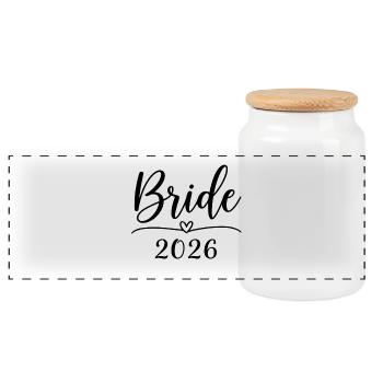 Bride 2026 - Panorama Keksdose mit Holzdeckel - Weiß - Vorne