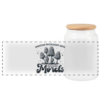Mycologue amateur aux morilles douteuses - Boîte à biscuits avec couvercle en bois - blanc - Devant