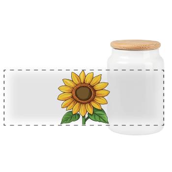 Tournesol Graphique - Boîte à biscuits avec couvercle en bois - blanc - Devant