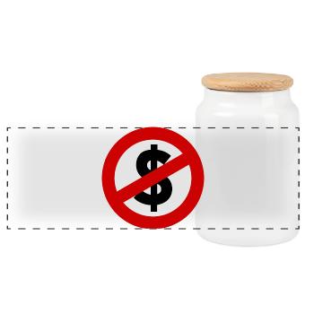Dollar tout-puissant – Pouvoir, argent et société - Boîte à biscuits avec couvercle en bois - blanc - Devant