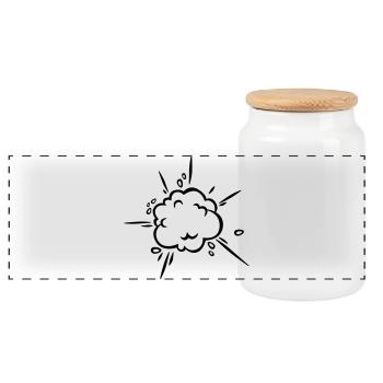 Nuage de poussière de bande dessinée - Boîte à biscuits avec couvercle en bois - blanc - Devant