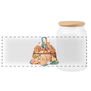 Forme De Cloche Dans La Boulangerie De Noël - Boîte à biscuits avec couvercle en bois - blanc - Devant