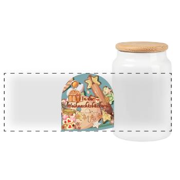 Temps de Noël dans la forme d’arc de la boulangerie de Noël - Boîte à biscuits avec couvercle en bois - blanc - Devant