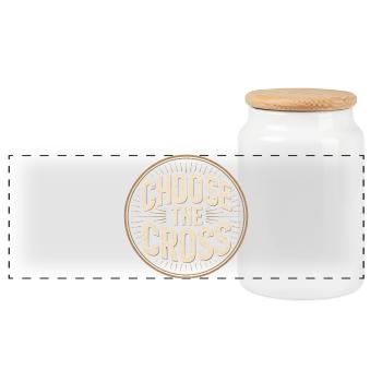 Christlich Choose The Cross Kreuz Botschaft - Panorama Keksdose mit Holzdeckel - Weiß - Vorne