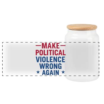 Getting political violence wrong again - Panoramic Cookie Jar with Wooden Lid - white - Front