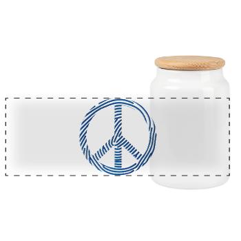 Signe de paix - Boîte à biscuits avec couvercle en bois - blanc - Devant