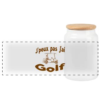 J'peux pas jai Golf - Boîte à biscuits avec couvercle en bois - blanc - Devant