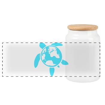 Tortue Terre Planète Monde Retour Carte Globe - Boîte à biscuits avec couvercle en bois - blanc - Devant
