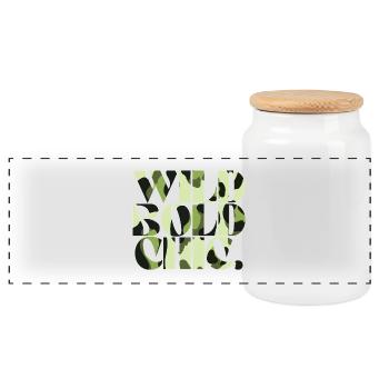 Sauvage Audacieux Chic Camouflage Chic - Boîte à biscuits avec couvercle en bois - blanc - Devant