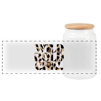 Typographie sauvage, audacieuse et chic - Boîte à biscuits avec couvercle en bois - blanc - Devant