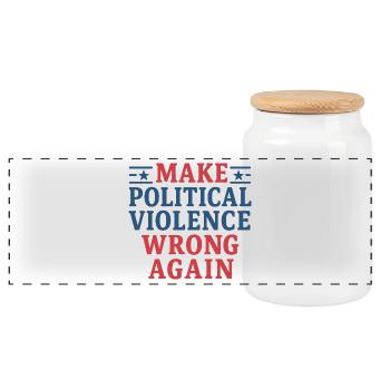 Getting political violence wrong again - Panoramic Cookie Jar with Wooden Lid - white - Front