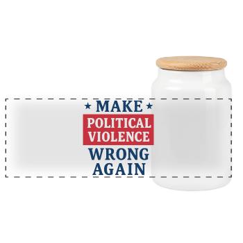 Getting political violence wrong again - Panoramic Cookie Jar with Wooden Lid - white - Front