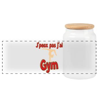I Have Gym Humor - Panoramic Cookie Jar with Wooden Lid - white - Front