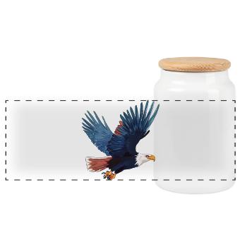 Pygargue à queue blanche en vol - Boîte à biscuits avec couvercle en bois - blanc - Devant