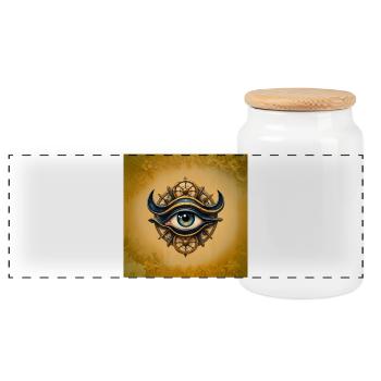 Œil mécanique stellaire - Boîte à biscuits avec couvercle en bois - blanc - Devant