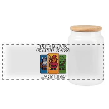 Build Failed, Change Class - Panoramic Cookie Jar with Wooden Lid - white - Front